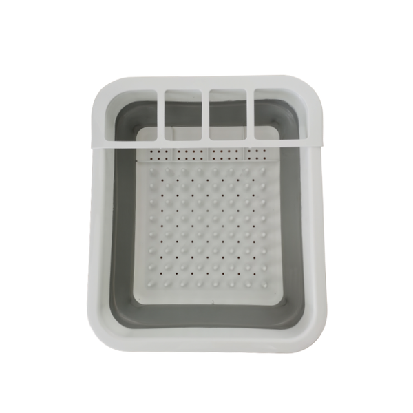 Foldable Silicone Dish Rack - 36 x 13 x 31cm - White