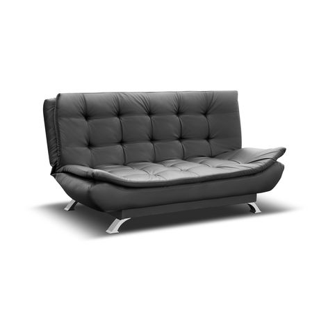 Black leather sleeper outlet sofa