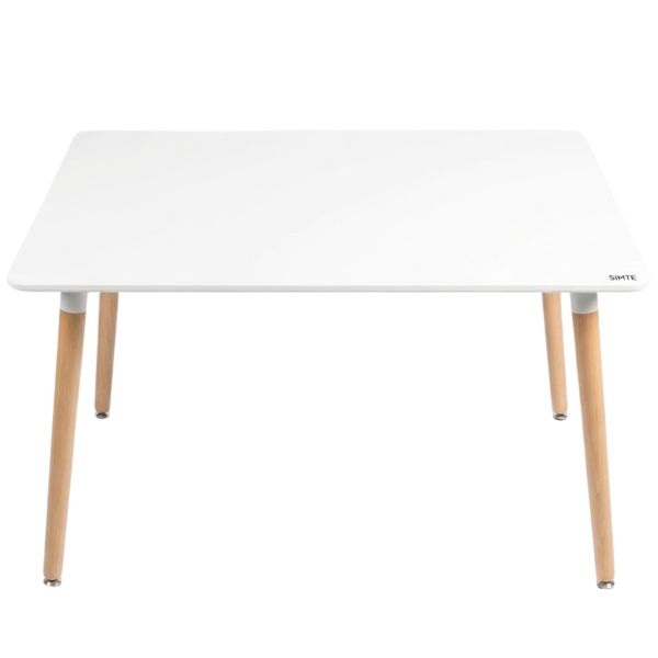 SMTE S-124T Dining Table MDF White - Modern 4 Seater Table