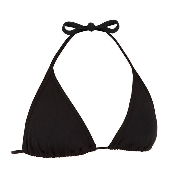 Olaian Women's Plain Sliding Triangle Bikini Swimsuit Top Mae - Black