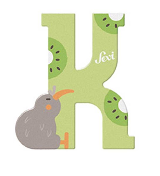 Sevi Wooden Letter K Kiwi 10cm