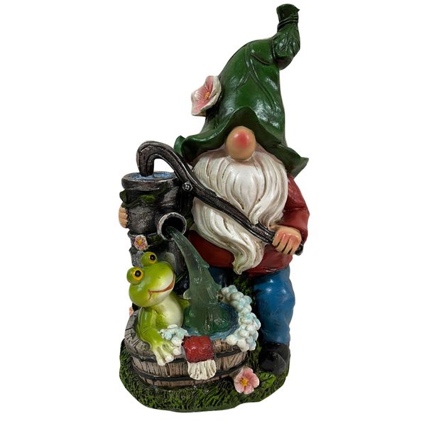 Garden Home Decor LED Watering Frog Gnome Statue - Solar Energy Light