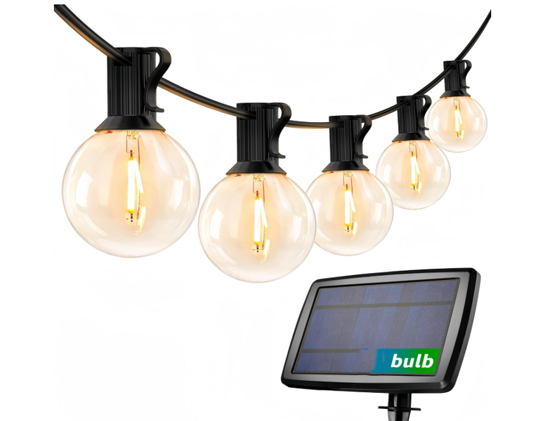 SamMah Biz Solar Garden String Lights 20 Bulbs 10m With Remote -W White