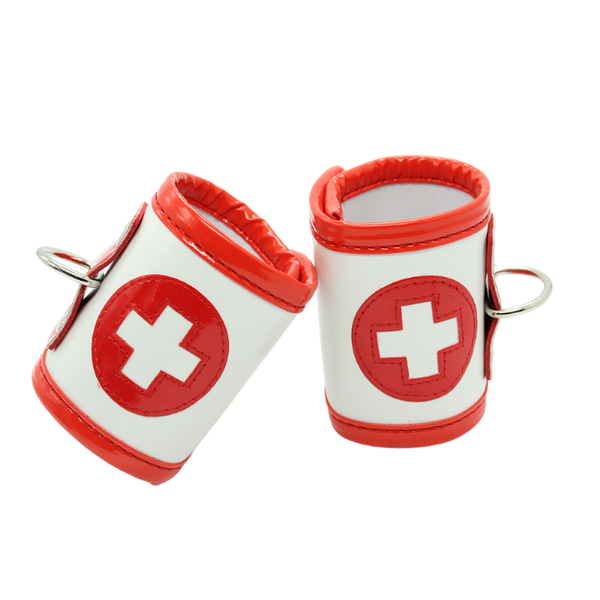 Bondage Bottega, Nina Red and White Wrist Restraint