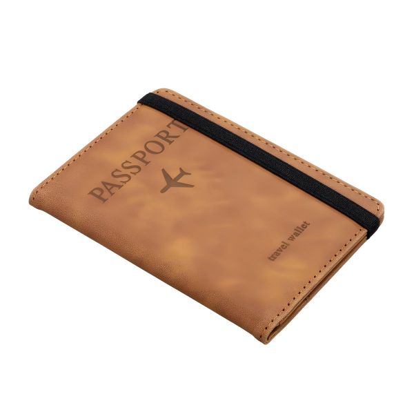 Men PU Leather Passport Wallet Travel Document Holder