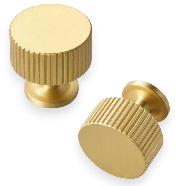 StudioKnob Solid Metal Brass Round Handles Cabinet Door Dresser Knobs Gold