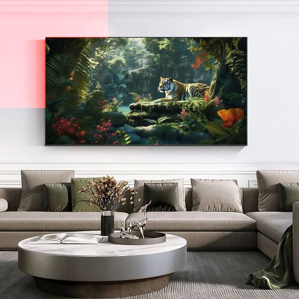 Canvas Wall Decor - Tiger in the Jungle - 0254