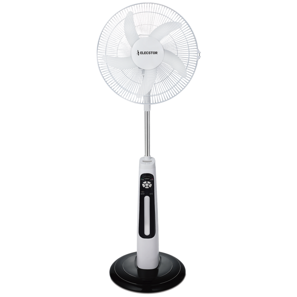 Elecstor Rechargeable Pedestal Fan - 18" - White