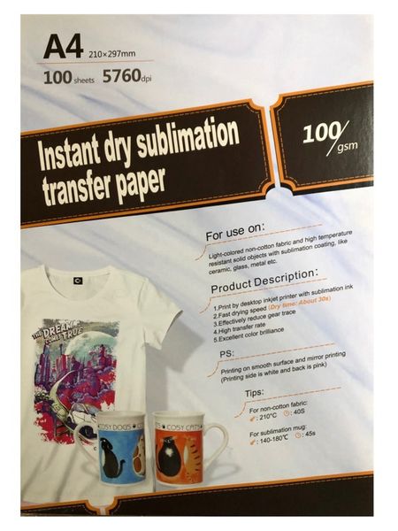 Sublimation Heat Transfer Paper 100gsm - A4 (100 sheets)