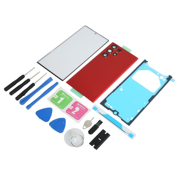 Rear Glass Cover compatible with Galaxy S22 Ultra 5G Silver