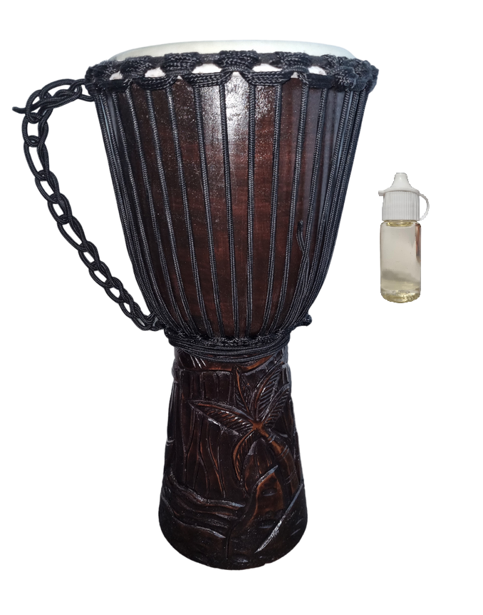 Djembe Drum Dark Palm Tree With Treatment Oil 24cm x 50cm