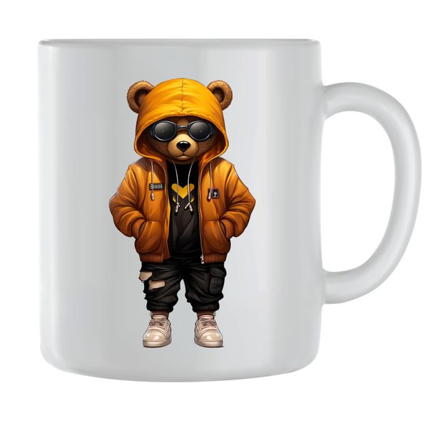 Heart Coffee Mugs for Men Women with Hip Hop Bear Lover Graphic Cup Gift191