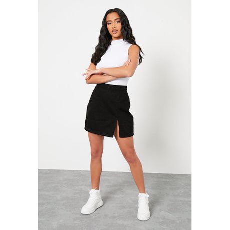 I Saw It First Ladies Black Petite High Waisted Split Detail Denim Mini Skirt Shop Today. Get it Tomorrow takealot