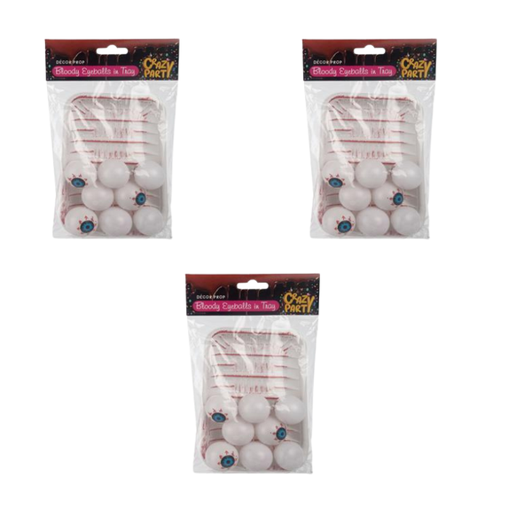 Party Prop Eyeballs W/Tray 3per Pack - 3 Packs
