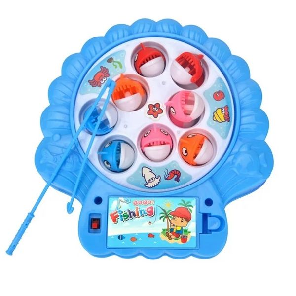 Musical Rotatable Magnetic Fishing Game Set for Toddlers &amp; Kids