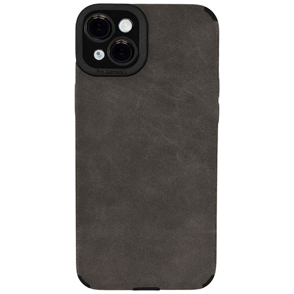 Grey - Sued Texture - Phone Case with Camera Protection - Iphone 15 Plus