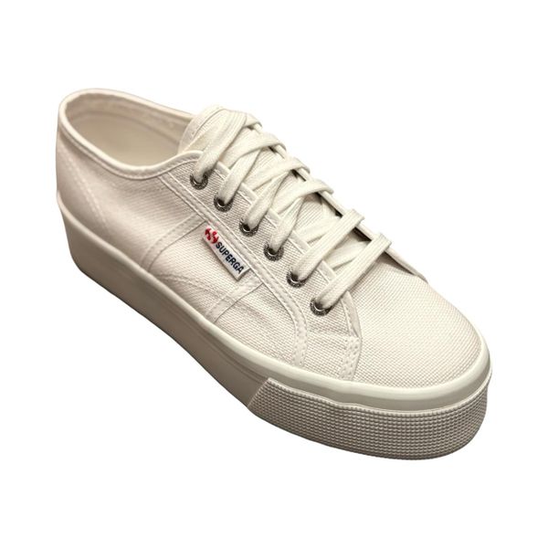 Superga Classic Canvas Lace up Platform Sneakers For Women