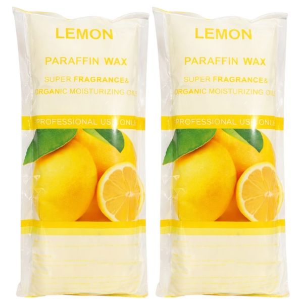 2 x Lemon Paraffin Wax Block 453g - Deep Moisturising, Hand - Feet - Elbow