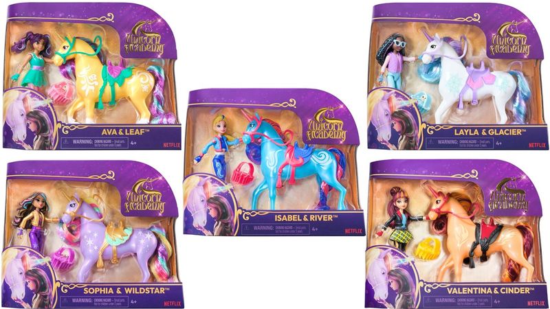 Unicorn Academy Small Doll With Unicorn 5 Pack Bundle