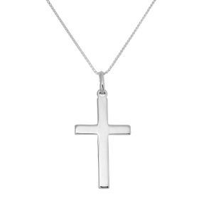 Large Plain Sterling Silver Cross Pendant Necklace | Shop Today. Get it ...