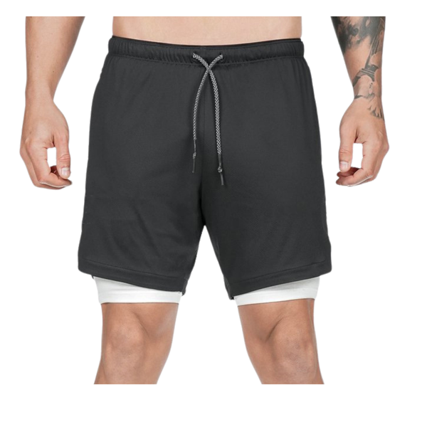 Men’s 2 in 1 Running/Workout Shorts with Pockets Quick Dry