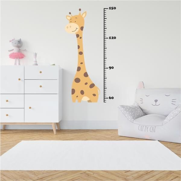 Giraffe Kids Growth Chart Wall Sticker Decal