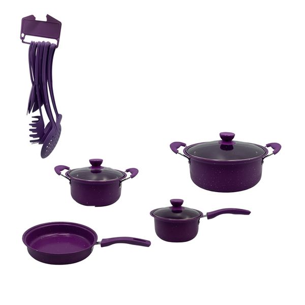 Purple Aluminum Non-Stick 14 Pot F25-8-630