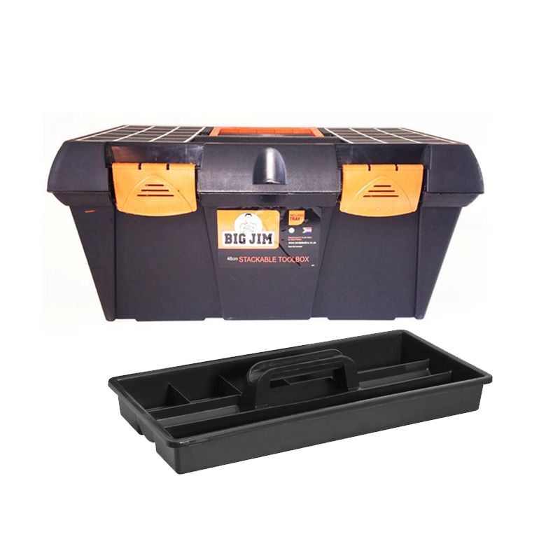 BIG JIM Toolbox Stackable Black 48cm Shop Today. Get it Tomorrow