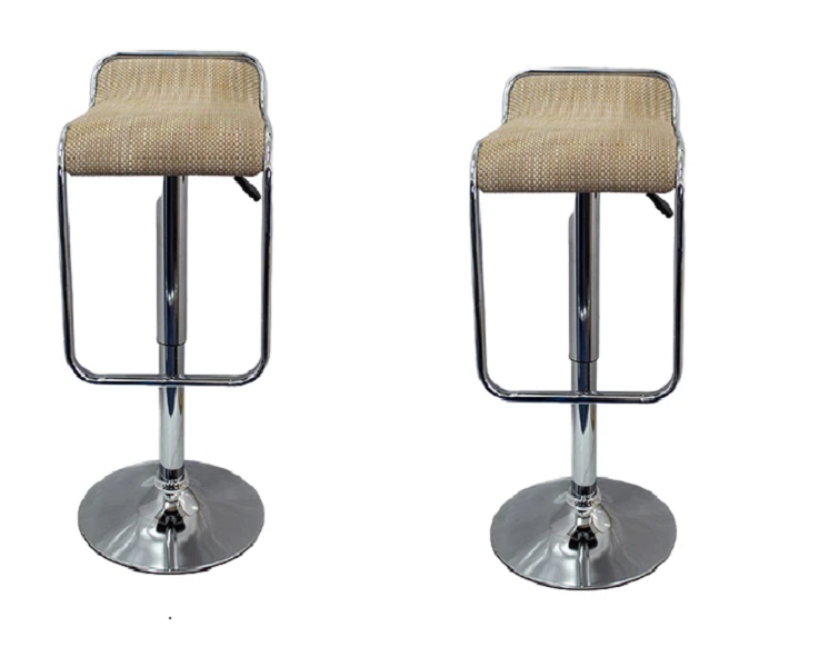 Low Back Leatherette Bar / Kitchen Counter Stools –Set of 2 - Beige Colour