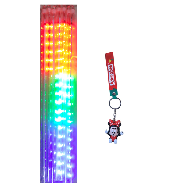Eight Shooting Star Rain LED Tubes With Key Ring