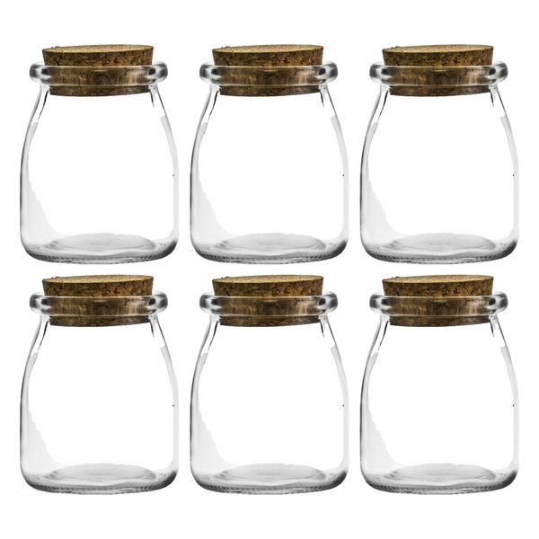Regent Glass Jars Round with Cork Lid 6 Pack, 160ml