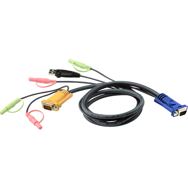 ATEN 2L-5303U 3M USB KVM Cable with Audio SPHD-15 to VGA, USB &amp; 3.5mm Audio