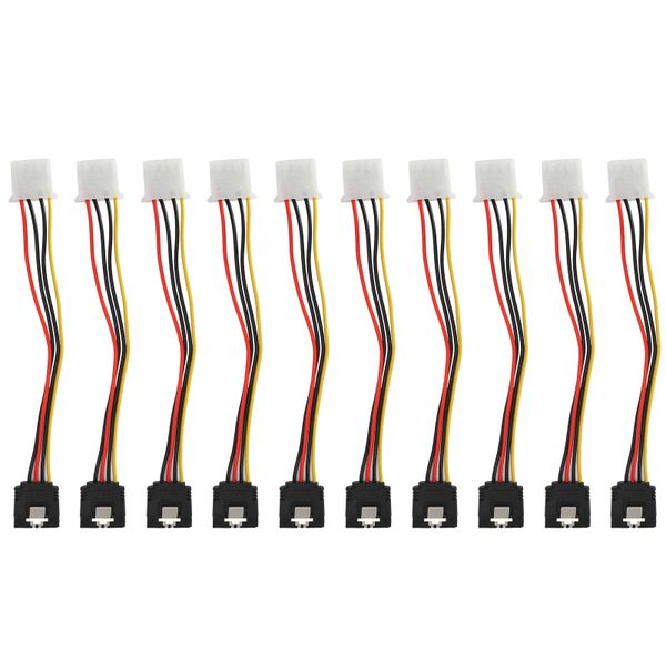 10 Pieces 4-Pin to SATA Power Splitters