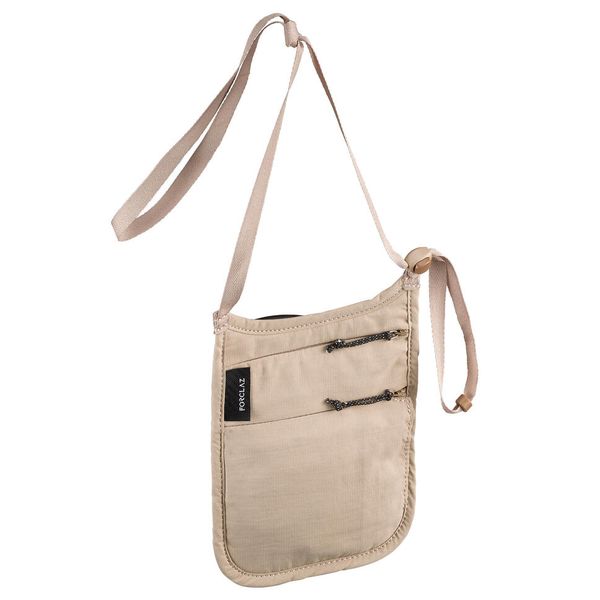 Forclaz Discreet Neck Pouch Travel RFID Beige