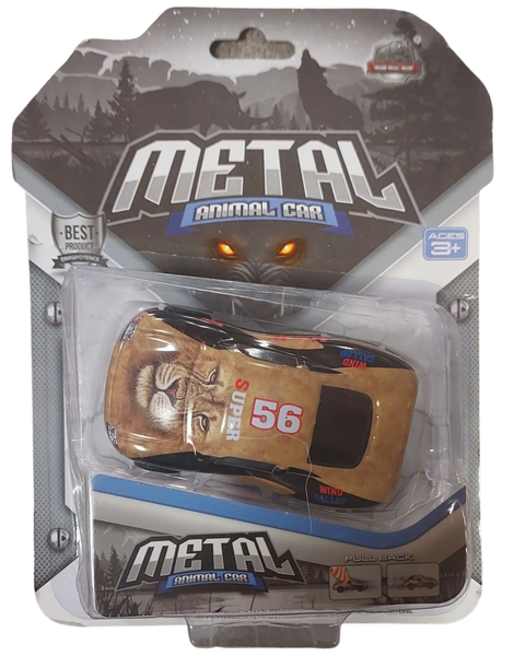 Pull Back Metal Car with Animal Picture