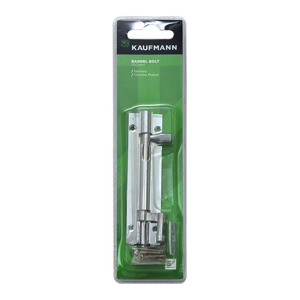 Kaufmann Barrel Bolt 100mm Chrome Plated Necked