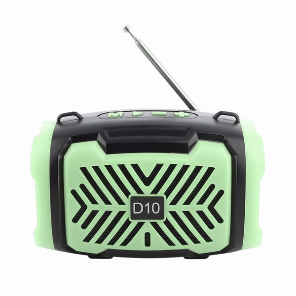 D10 Portable Outdoor Speaker - SD Card Reader and Built in FM Radio - Black