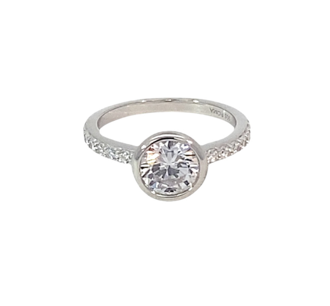 Tube Set Solitaire Ring