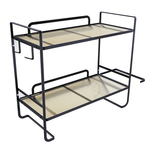 Multifunctional Storage Rack Above Toilet Black Type