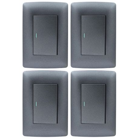 Hello Today Metallic Black Single Lever 2 Way Light Switch - 4 Pack Image