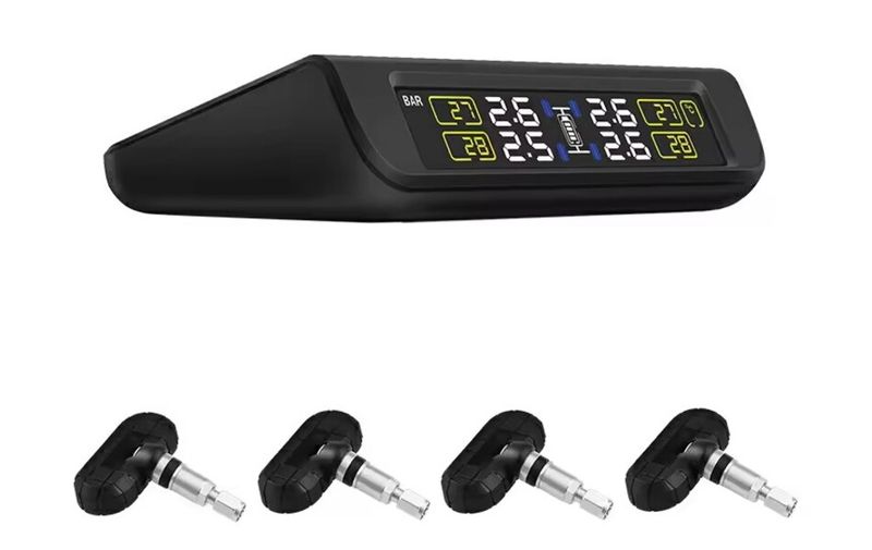 T882-NF+ 4-Tyres Wireless Solar TPMS for Vehicles - Internal Sensors