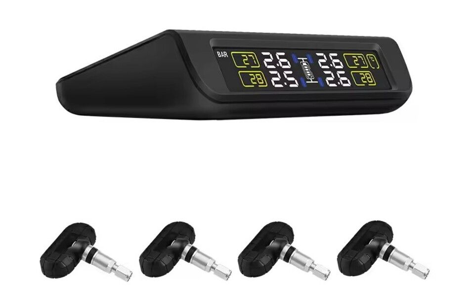 T882-NF+ 4-Tyres Wireless Solar TPMS for Vehicles - Internal Sensors