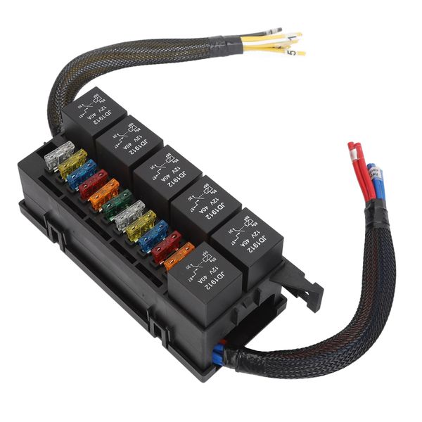 Waterproof Fuse Relay Box for Car Yacht Boat with 6 Relay