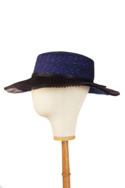 Ladies Designer Hat - Malt grass and Nylon Mesh - LILAC