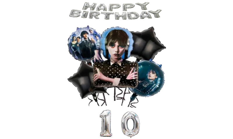Wednesday Happy Birthday Balloon Set 10 Years