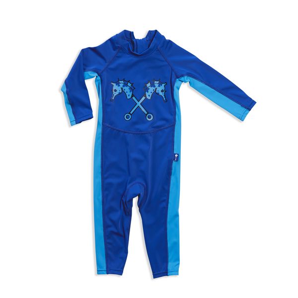 Parental Instinct Boys Quick Dry UPF50+ Full Body Swim Suit - Blue