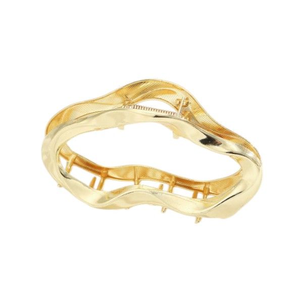 Hollow Metal Hair Claw Clip With Liquidity Look - Gold