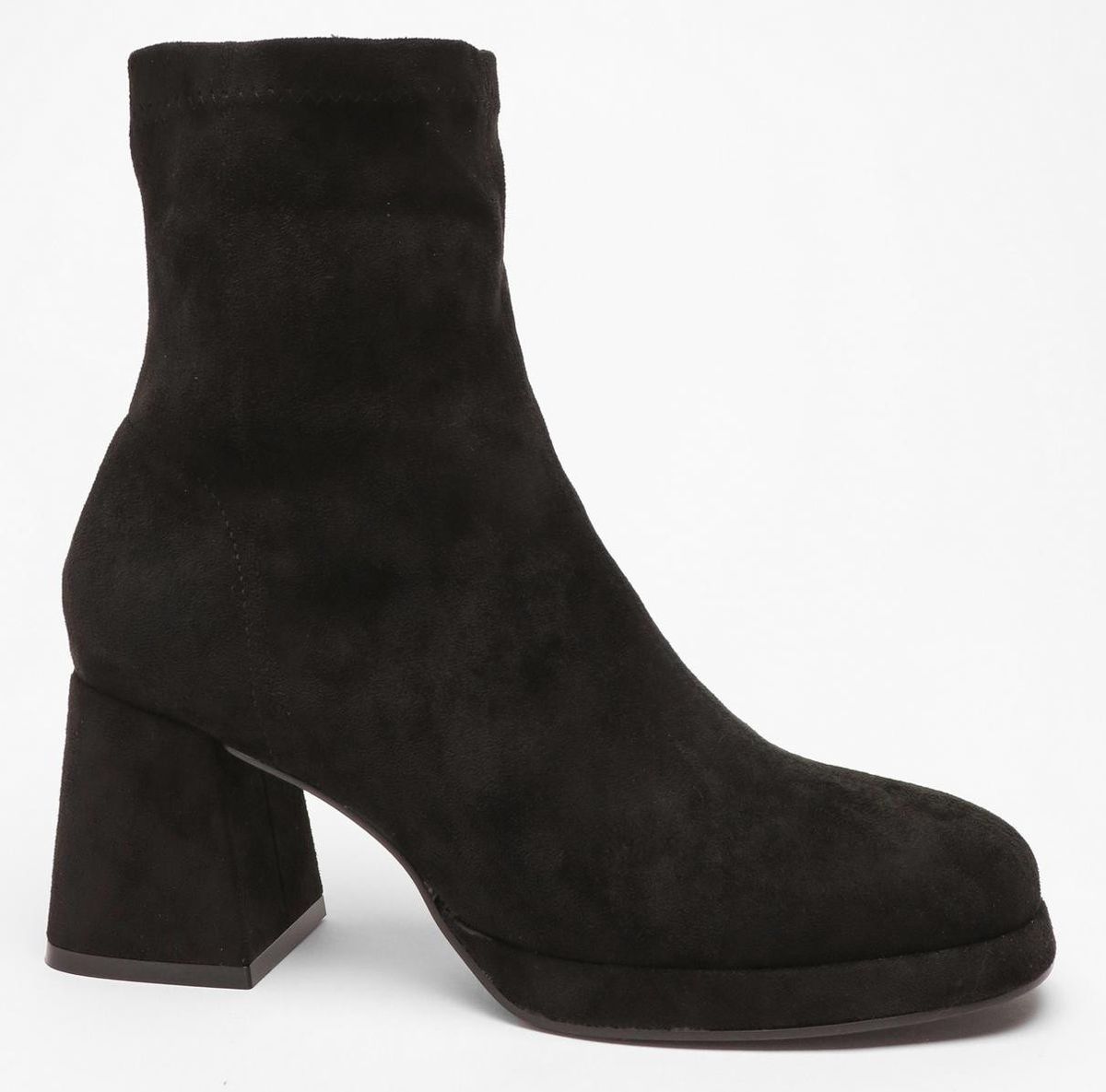 Quiz Ladies - Black Faux Suede Heeled Sock Boots | Shop Today. Get it ...