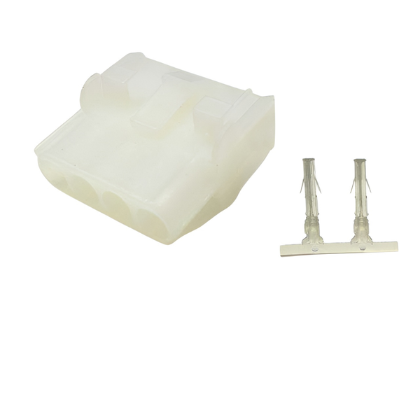 XY139-04F: 6.3mm, 4-Way In-line Female Connector w/ Dual Release-Lock, 12A
