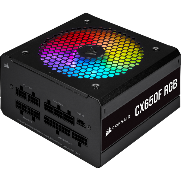 CORSAIR CX Series CX650F RGB 650 Watt 80 Plus Bronze Modular RGB PSU